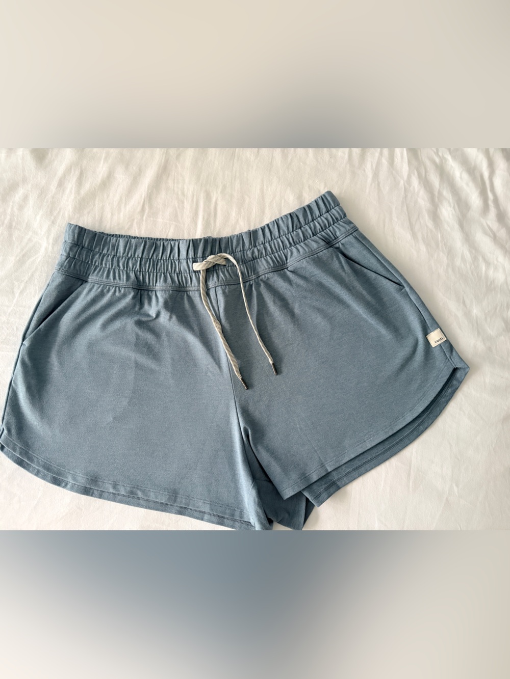 Vuori Dusty Blue Elastic-Waist Athletic Shorts